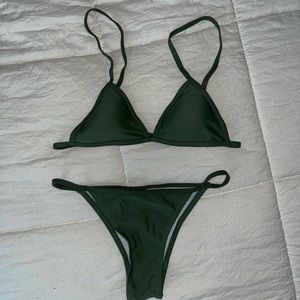 NEW XS Shein green 2 piece bathing suit